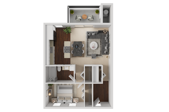 1BD, 1BTH D081 floor plan
